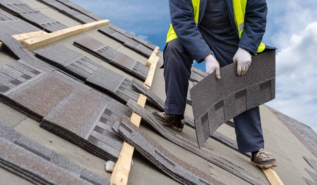 Installation process of asphalt shingle roof in Toms River, NJ
